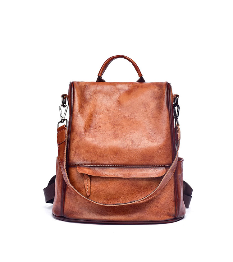 Whatna アンティーク風合い鞣し天 然 ショルダーバッグ メンズ3way 斜め掛けバッグ 手提げバッグ リュックバッグ A4 ipad10.5収納可 小さめ メッセンジャーバッグ 通学 通勤バッグ 自転車かばん プレゼント女性 男性-1