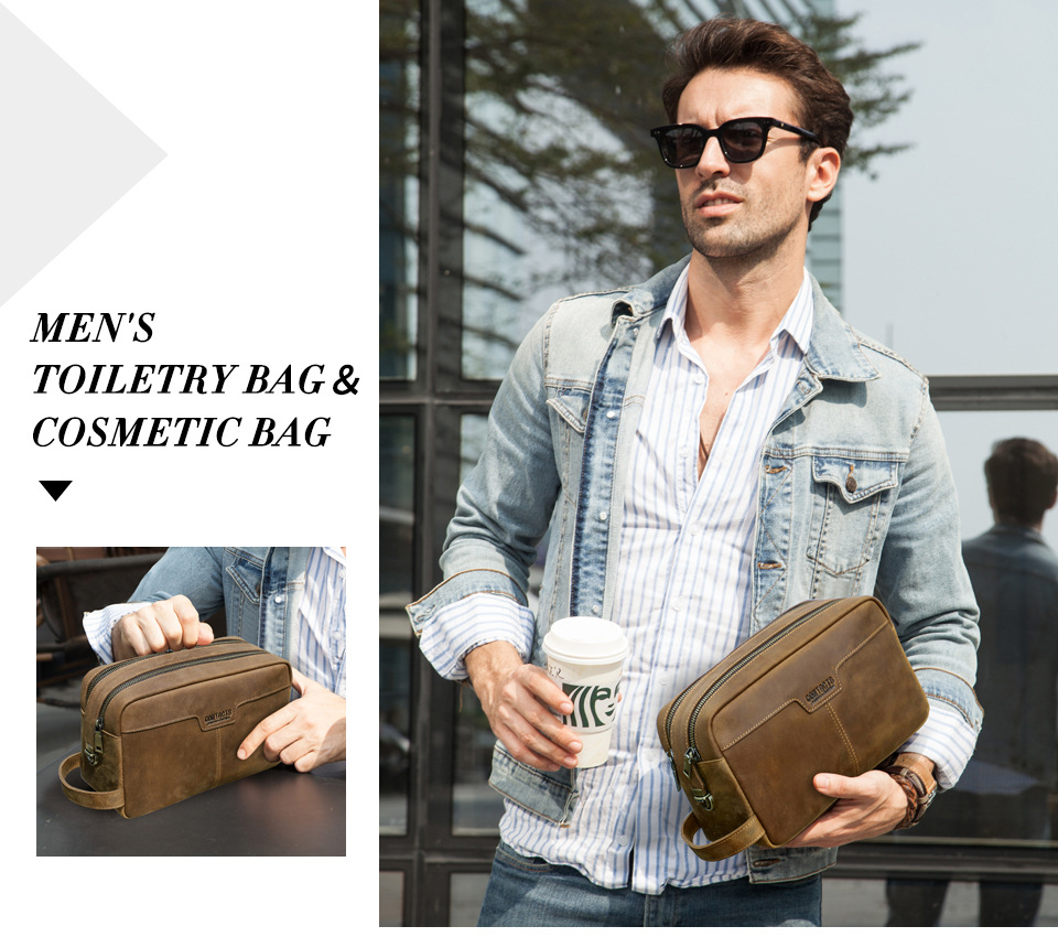 Whatna 2way 天然 牛 革 ミニセカンドバッグ メンズ クラッチ バッグ 化粧バッグ 化粧ケース 厚手 本革 レザー カジュアル フォーマル 冠婚葬祭 結婚式 バッグ 化粧ポーチ 紳士用 男性用 MC1030-2