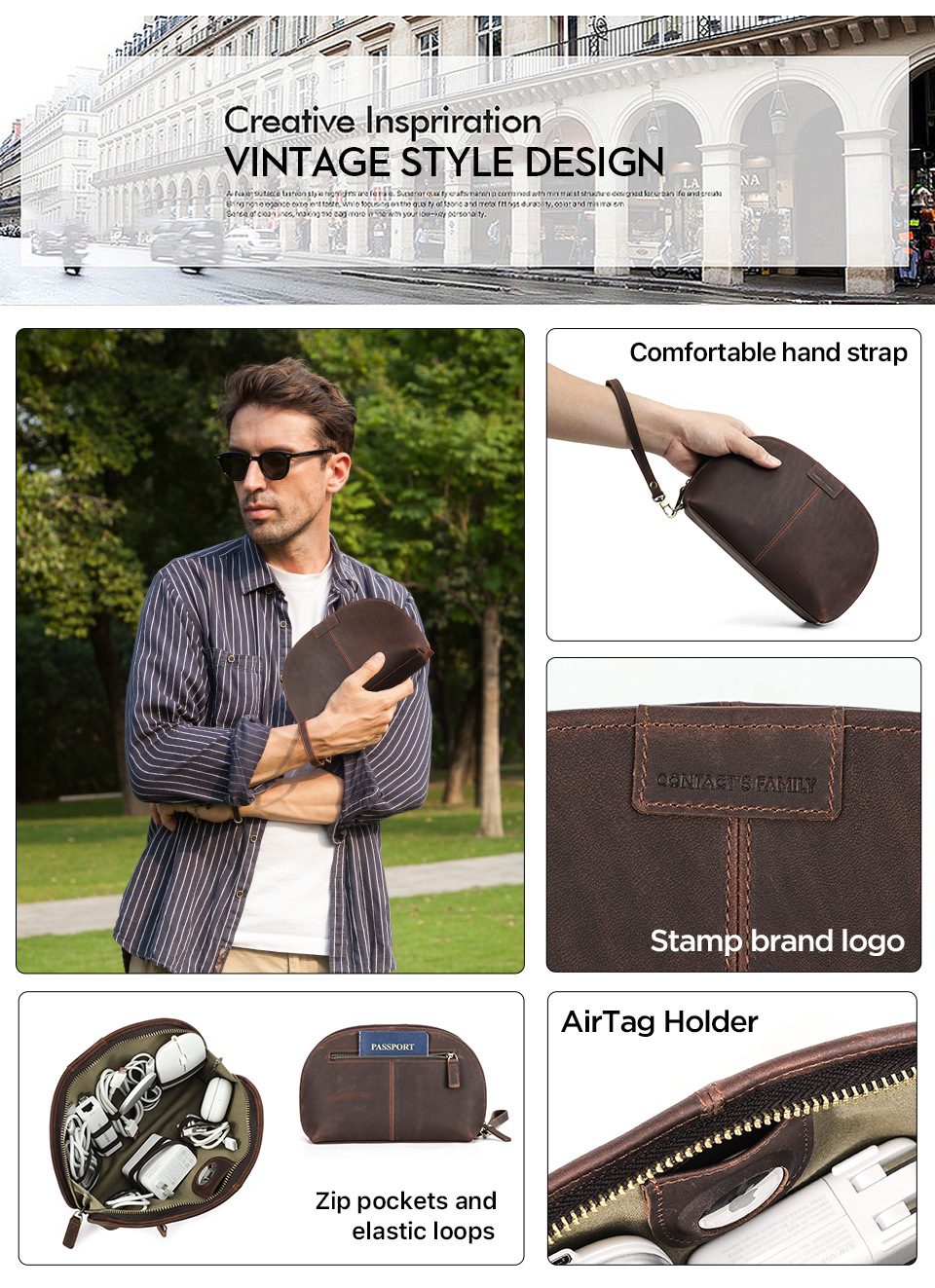 Whatna 2way 天然 牛 革 ミニセカンドバッグ メンズ クラッチ バッグ 化粧バッグ 化粧ケース 厚手 本革 レザー カジュアル フォーマル 冠婚葬祭 結婚式 バッグ 化粧ポーチ 紳士用 男性用 CF3041-12