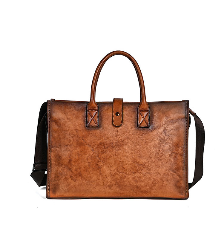Whatnaアンティーク風合い鞣し天 然 牛革 ビジネスバッグメンズ 2way ショルダー 手提げバッグ ブリーフケース2室仕切 15.6インチPC対応 旅行 出張 通勤 通学 就活 面接 バッグ かばん 男性用MZ-04-1