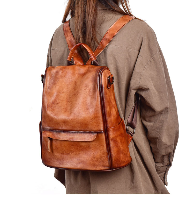 Whatna アンティーク風合い鞣し天 然 ショルダーバッグ メンズ3way 斜め掛けバッグ 手提げバッグ リュックバッグ A4 ipad10.5収納可 小さめ メッセンジャーバッグ 通学 通勤バッグ 自転車かばん プレゼント女性 男性-9