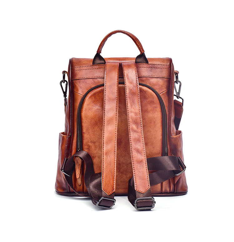 Whatna アンティーク風合い鞣し天 然 ショルダーバッグ メンズ3way 斜め掛けバッグ 手提げバッグ リュックバッグ A4 ipad10.5収納可 小さめ メッセンジャーバッグ 通学 通勤バッグ 自転車かばん プレゼント女性 男性-2