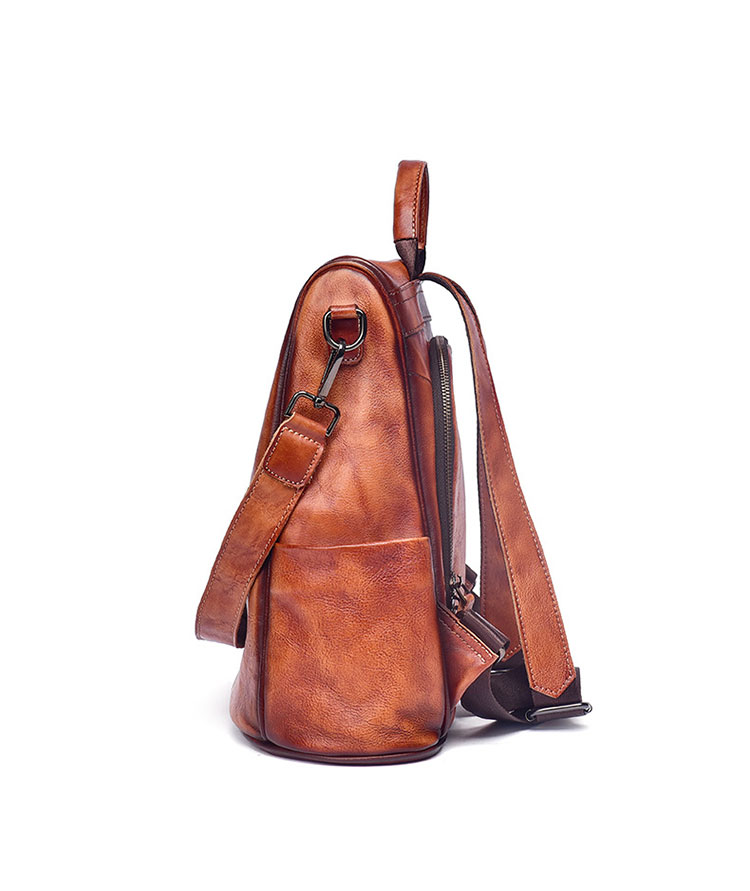 Whatna アンティーク風合い鞣し天 然 ショルダーバッグ メンズ3way 斜め掛けバッグ 手提げバッグ リュックバッグ A4 ipad10.5収納可 小さめ メッセンジャーバッグ 通学 通勤バッグ 自転車かばん プレゼント女性 男性-4