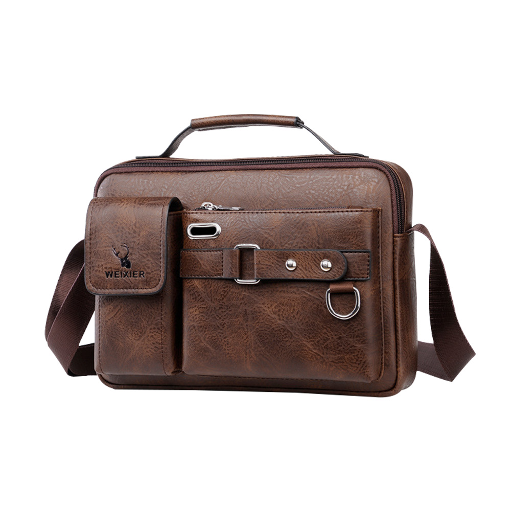 Whatna ショルダーバッグ メンズ メッセンジャーバッグ 縦型 小さめ ビジネスバッグ 9.7インチipad収納可 本 革通勤 通学 斜めがけバッグ オシャレ な シンプル な 実用 自転車 かばん男性用-8