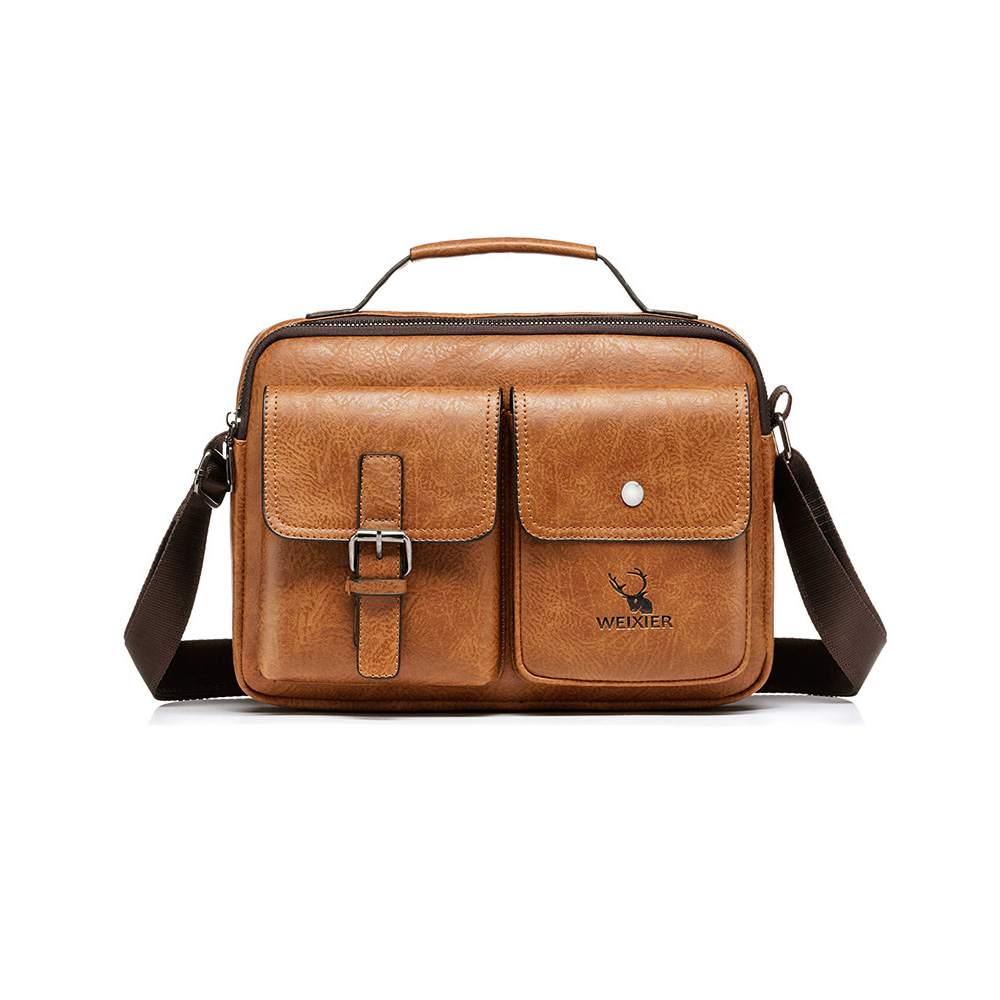 Whatna ショルダーバッグ メンズ メッセンジャーバッグ 縦型 小さめ ビジネスバッグ 9.7インチipad収納可 本 革通勤 通学 斜めがけバッグ オシャレ な シンプル な 実用 自転車 かばん男性用-13