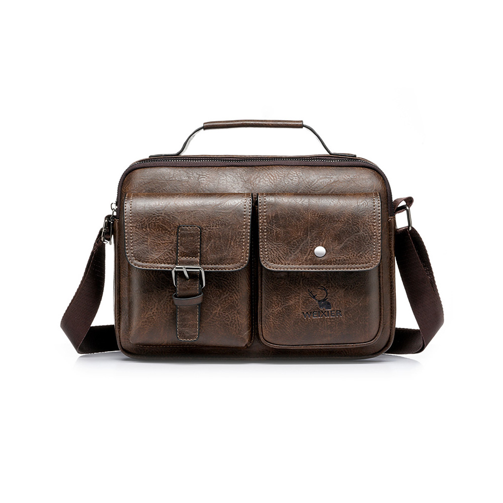 Whatna ショルダーバッグ メンズ メッセンジャーバッグ 縦型 小さめ ビジネスバッグ 9.7インチipad収納可 本 革通勤 通学 斜めがけバッグ オシャレ な シンプル な 実用 自転車 かばん男性用-9