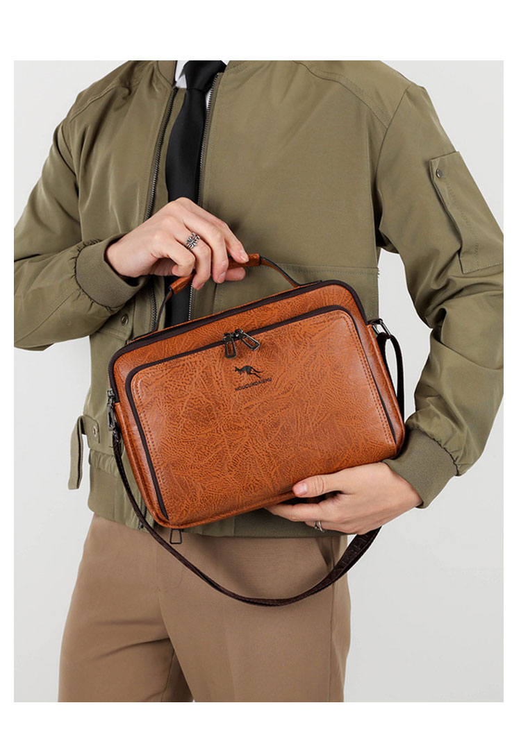 Whatna 革 ショルダーバッグ メンズ 3way 斜め掛け胸バッグ 手提げバッグ 手持げバッグ セカンドバッグ キーリング付 Ipad 10.5収納可 横型 カジュアル フォーマル ビジネス 通学 通勤 肩掛けバッグ 自転車かばん プレゼント男性3979-6