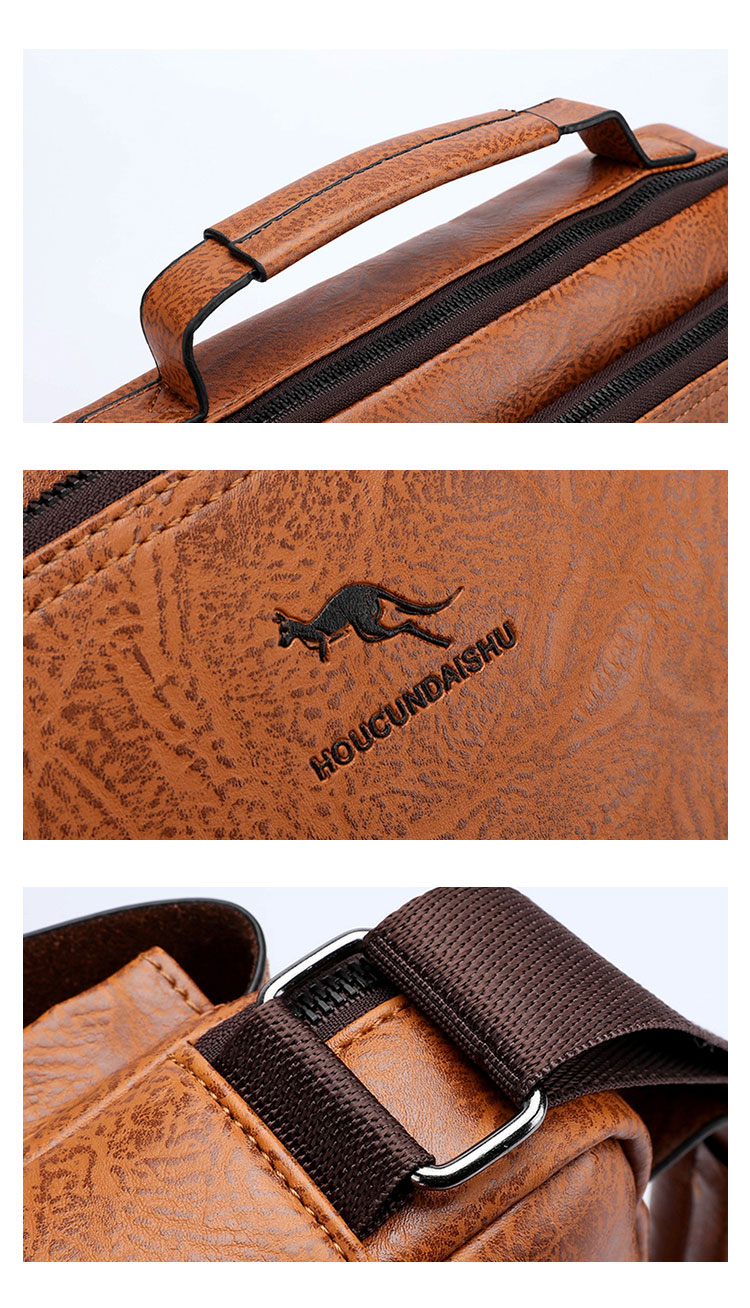 Whatna 革 ショルダーバッグ メンズ 3way 斜め掛け胸バッグ 手提げバッグ 手持げバッグ セカンドバッグ キーリング付 Ipad 10.5収納可 横型 カジュアル フォーマル ビジネス 通学 通勤 肩掛けバッグ 自転車かばん プレゼント男性3979-4