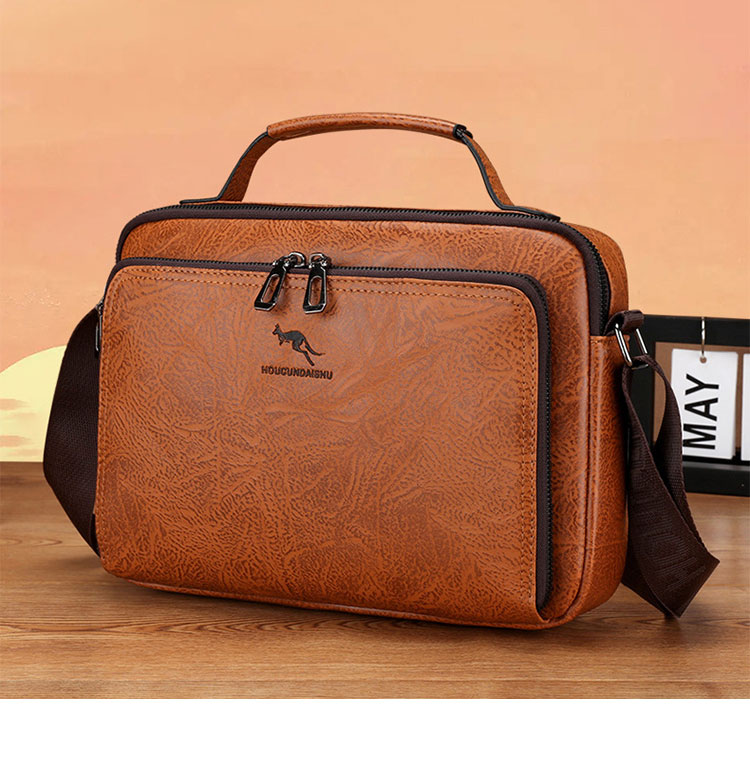 Whatna 革 ショルダーバッグ メンズ 3way 斜め掛け胸バッグ 手提げバッグ 手持げバッグ セカンドバッグ キーリング付 Ipad 10.5収納可 横型 カジュアル フォーマル ビジネス 通学 通勤 肩掛けバッグ 自転車かばん プレゼント男性3979-1