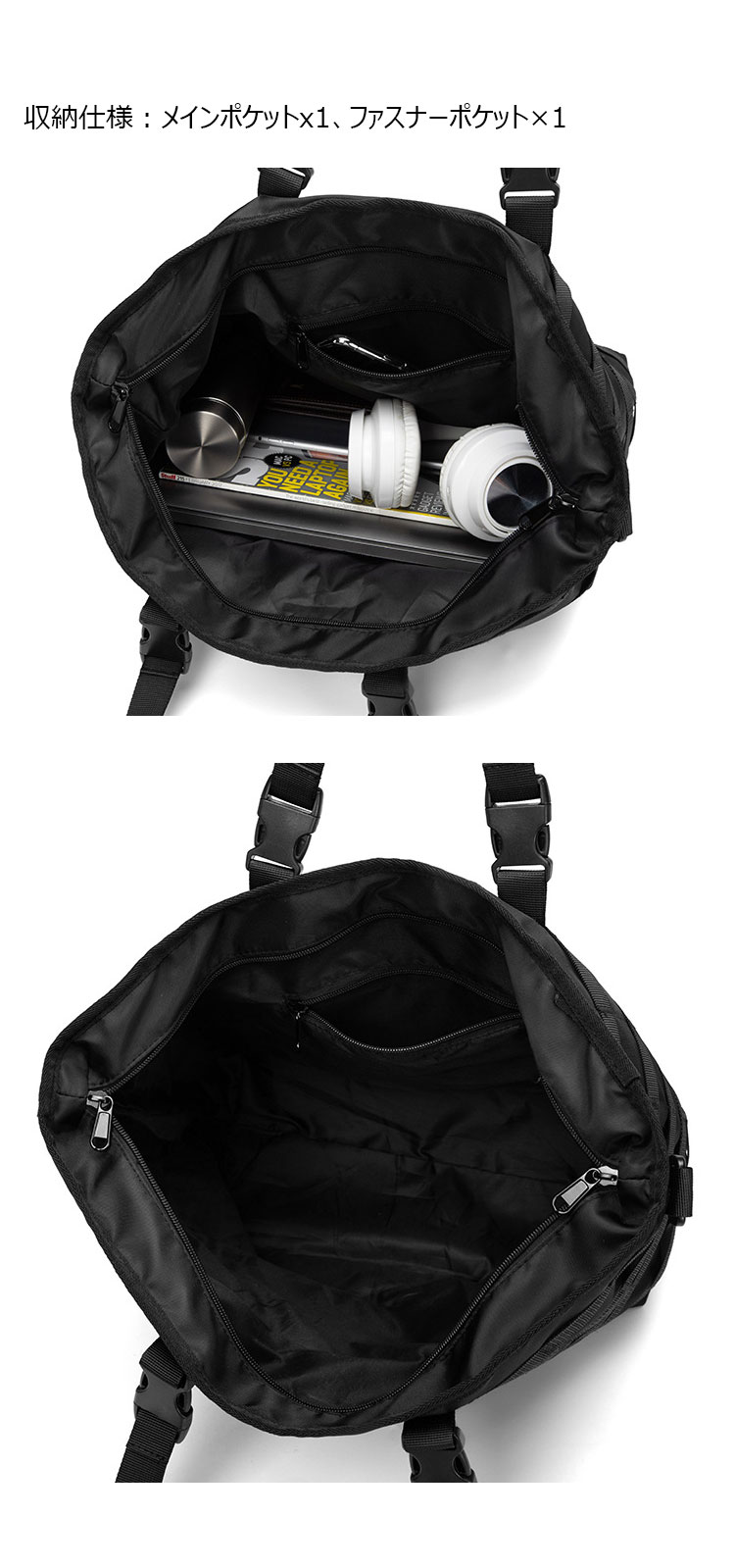 Whatna トートバッグ メンズ 3way ショルダーバッグ 斜め掛け胸バッグ セカンドバッグ 手持げバッグ A4 14インチPC収納可 カジュアル フォーマル ビジネス 通学 通勤 結婚式 肩掛けバッグ 自転車かばん プレゼント男性-7