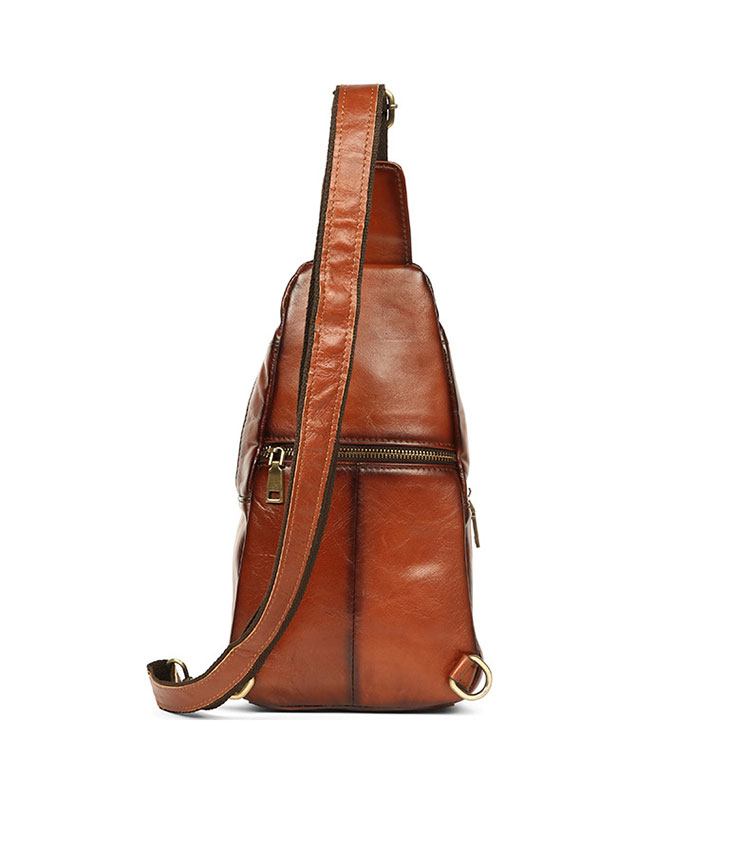 Whatnaアンティーク風合い鞣し天 然牛 革 斜めがけ ボディバッグ ワンショルダー メンズ 本革 厚手 レザーYD-8012-3