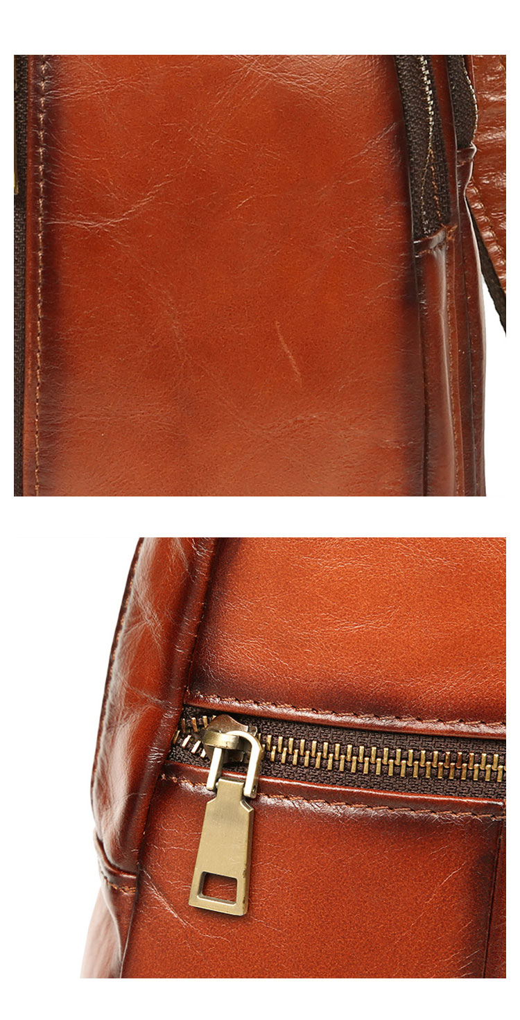 Whatnaアンティーク風合い鞣し天 然牛 革 斜めがけ ボディバッグ ワンショルダー メンズ 本革 厚手 レザーYD-8012-7