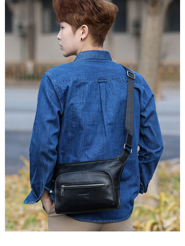 Whatna 天然 牛革ショルダーバッグ メンズ 斜め掛け ボディーバッグ 肩掛け ワンショルダー バッグ 胸バッグ 大容量 本 革A4 防水 軽量 男女兼用-15