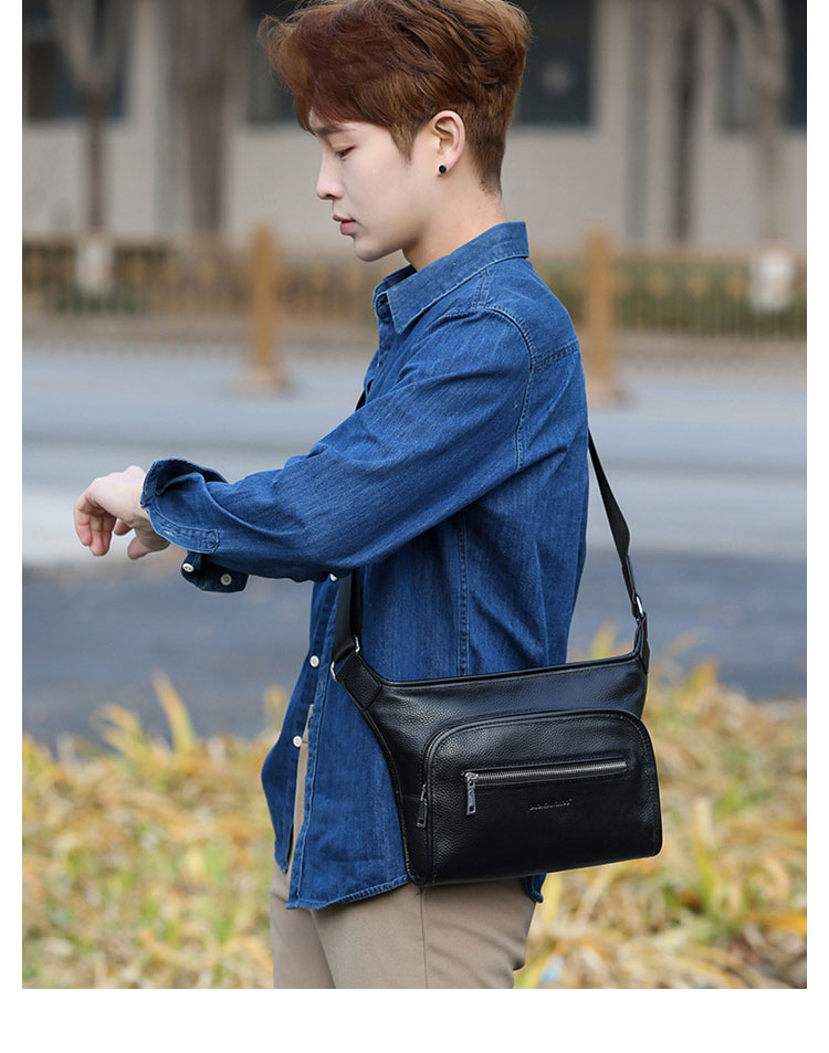 Whatna 天然 牛革ショルダーバッグ メンズ 斜め掛け ボディーバッグ 肩掛け ワンショルダー バッグ 胸バッグ 大容量 本 革A4 防水 軽量 男女兼用-14