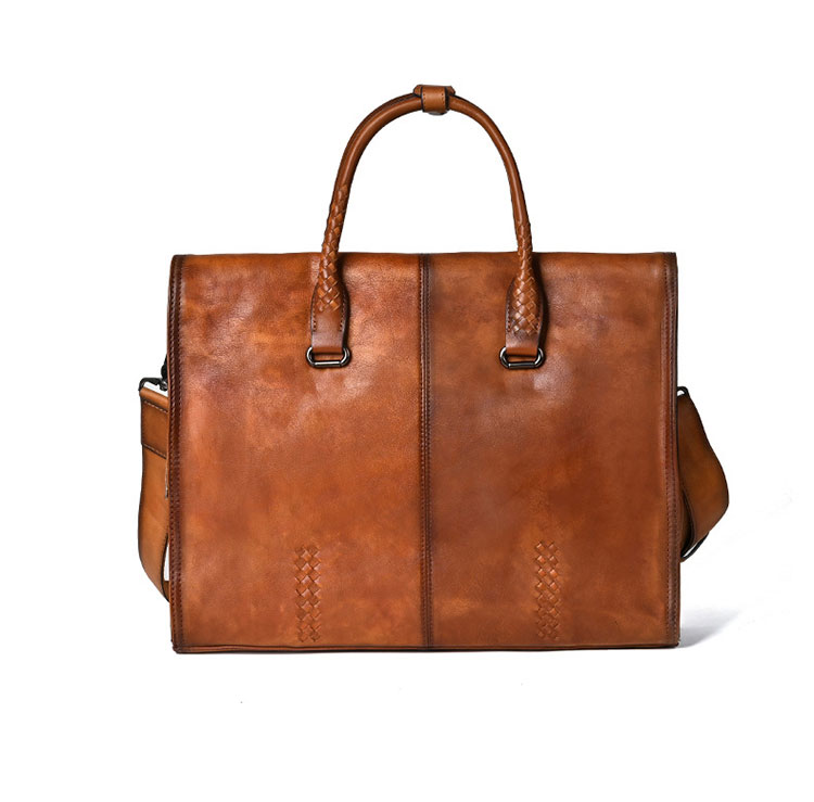 Whatna アンティーク風合い鞣し天 然 牛革 ビジネスバッグメンズ 2way ショルダー 手提げバッグ ブリーフケース15.6インチPC対応 旅行 出張 通勤 通学 就活 面接 バッグ かばん 男性用13747-2