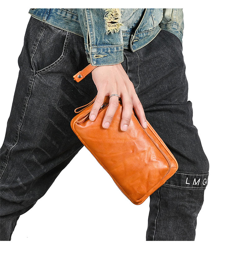 Whatna アンティーク風合い鞣し天 然 牛革 セカンド バッグ メンズ 3way クラッチ ショルダーバッグ 肩掛けバッグ胸バッグ 小さい ショルダーベルト付 ハンドストラップ付 本革 結婚式 バッグ ビジネス フォーマル 冠婚葬祭 バッグ紳士用 男性用 黒 31180-9