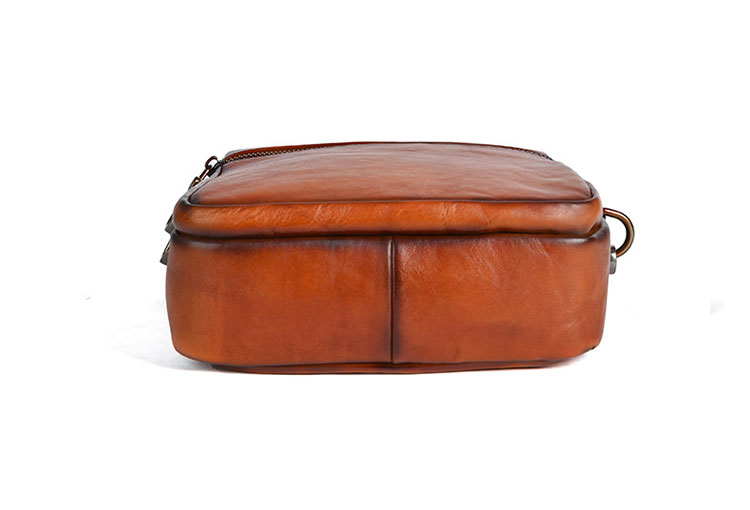 Whatna アンティーク風合い鞣し天 然 牛革ショルダーバッグ メンズ 3way 斜め掛け 手提げバッグ ポシェットポ 小さめ メッセンジャーバッグ 通学 通勤バッグ 肩掛けバッグ 自転車かばん プレゼント男性 ブラウン 13762-1-4