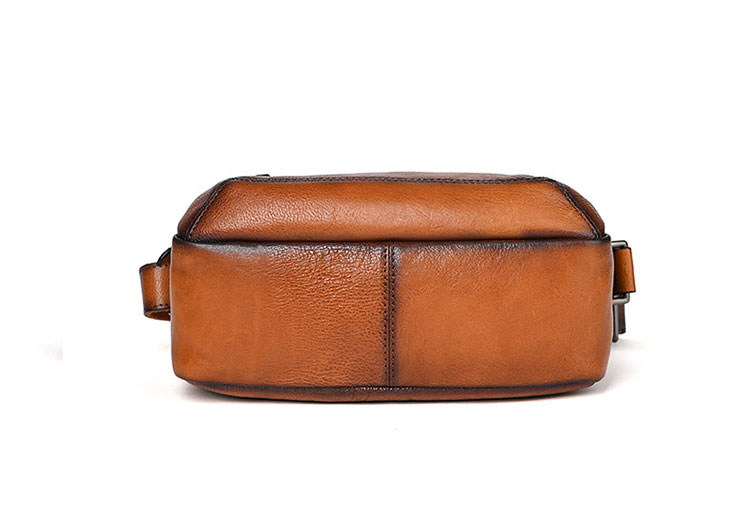 Whatna アンティーク風合い鞣し天 然 牛革 ミニショルダーバッグ メンズ 2way 斜め掛け ミニボディバッグ ミニ胸バッグ 2室仕切 小さめかたかけバッグ カジュアル フォーマル ビジネス 通学 通勤 肩掛けミニバッグ 自転車かばん プレゼント男性 13765-4