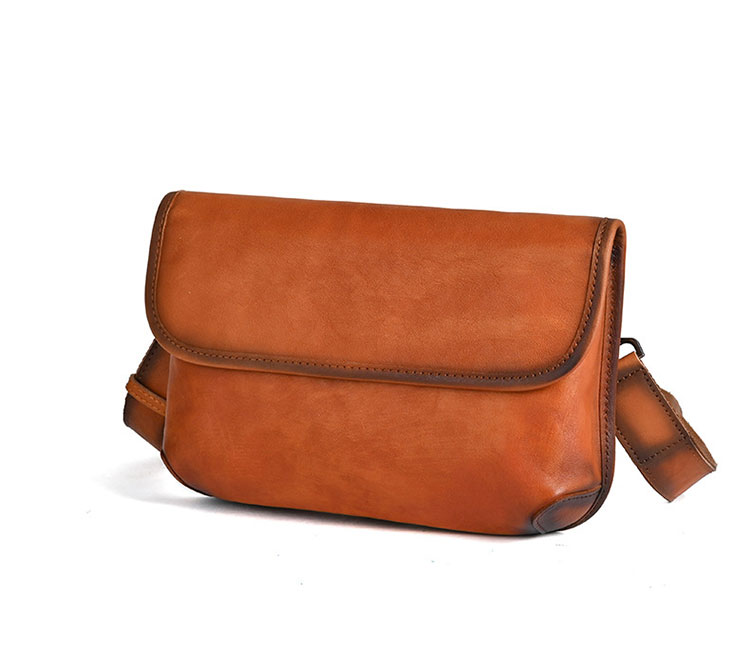 Whatna アンティーク風合い鞣し天 然 牛革 ミニショルダーバッグ メンズ 2way 斜め掛け ミニボディバッグ ミニ胸バッグ 小型ポシェット 小さめかたかけバッグ カジュアル フォーマル ビジネス 通学 通勤 肩掛けミニバッグ 自転車かばん プレゼント男性 13765-1