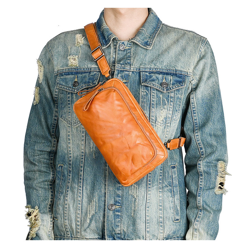 Whatna アンティーク風合い鞣し天 然 牛革 セカンド バッグ メンズ 3way クラッチ ショルダーバッグ 肩掛けバッグ胸バッグ 小さい ショルダーベルト付 ハンドストラップ付 本革 結婚式 バッグ ビジネス フォーマル 冠婚葬祭 バッグ紳士用 男性用 黒 31180-8