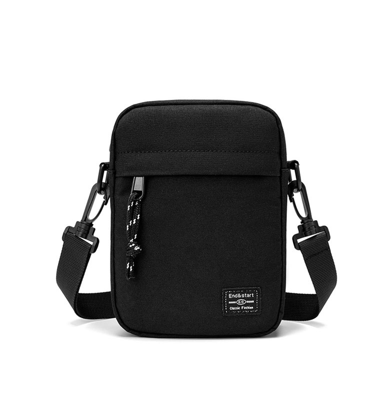 Whatna ミニショルダーバッグ メンズ ポシェット肩掛けミニバックダブルファスナー小さめメッセンジャーバッグ 斜め掛け ビジネス アウトドア フォーマル 通学 通勤鞄 自転車かばん2026-1