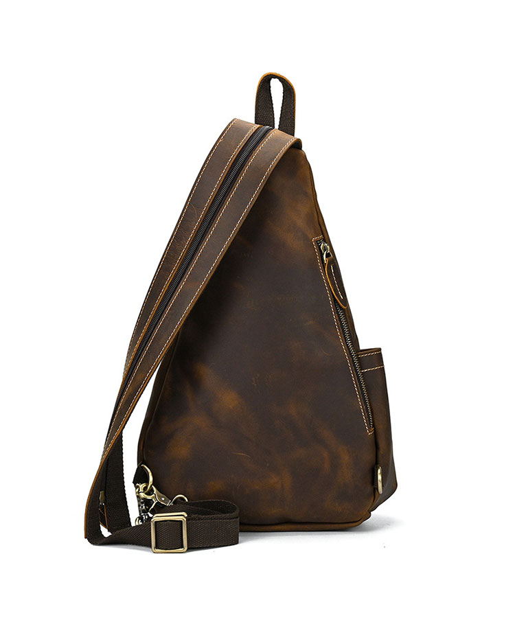 Whatna 天然 牛革 斜めがけ ボディバッグ ワンショルダー メンズ 本革 厚手 レザー5001-4