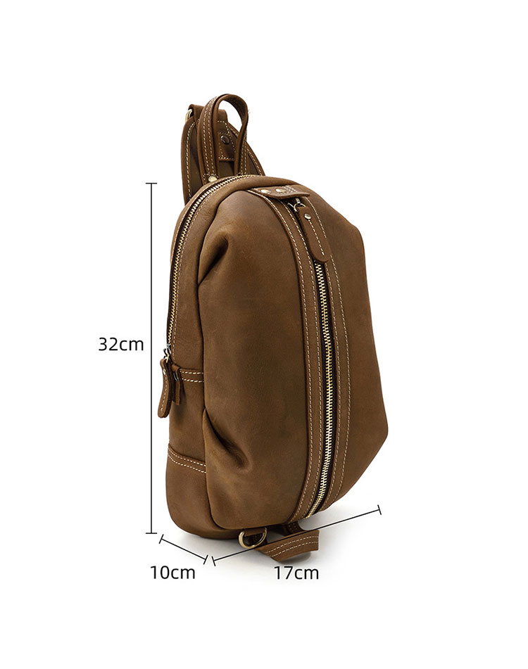 Whatna 天然 牛革 斜めがけ ボディバッグ ワンショルダー メンズ 本革 厚手 レザー9021-5