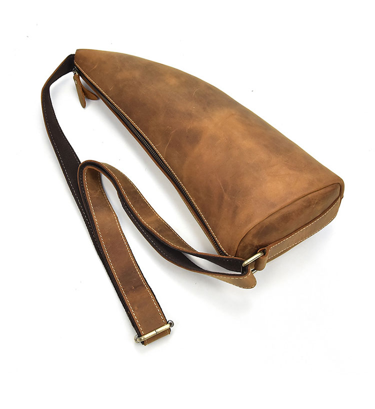 Whatna 天然牛 革 斜めがけ ボディバッグ ワンショルダー メンズ 本革 厚手 レザー9550-3