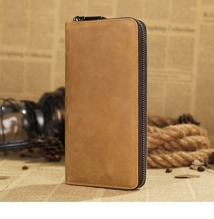 Whatna 天然 牛革 ミニセカンドバッグ メンズ バッグ 長財布 カード入れ 小銭入れ 札入れ 12枚カード収納 小さめ クラッチバッグ 手持ちバッグ メンズ ポーチ 男性用 紳士用 結婚式 冠婚葬祭 バッグ 1064-2