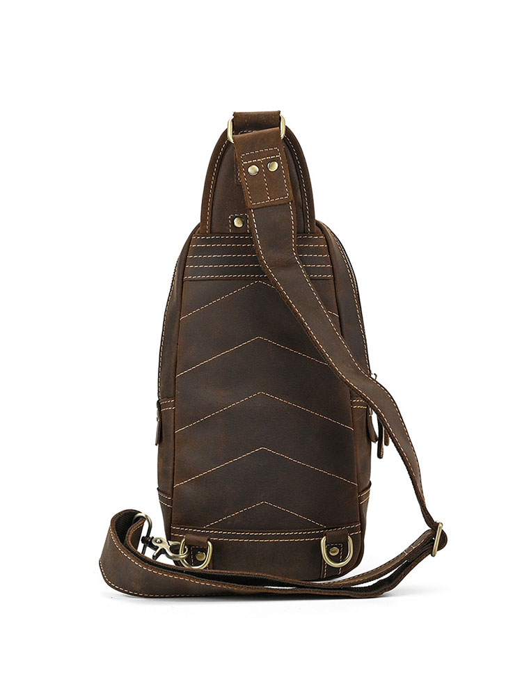 Whatna 天然 牛革 斜めがけ ボディバッグ ワンショルダー メンズ 本革 厚手 レザー9021-3