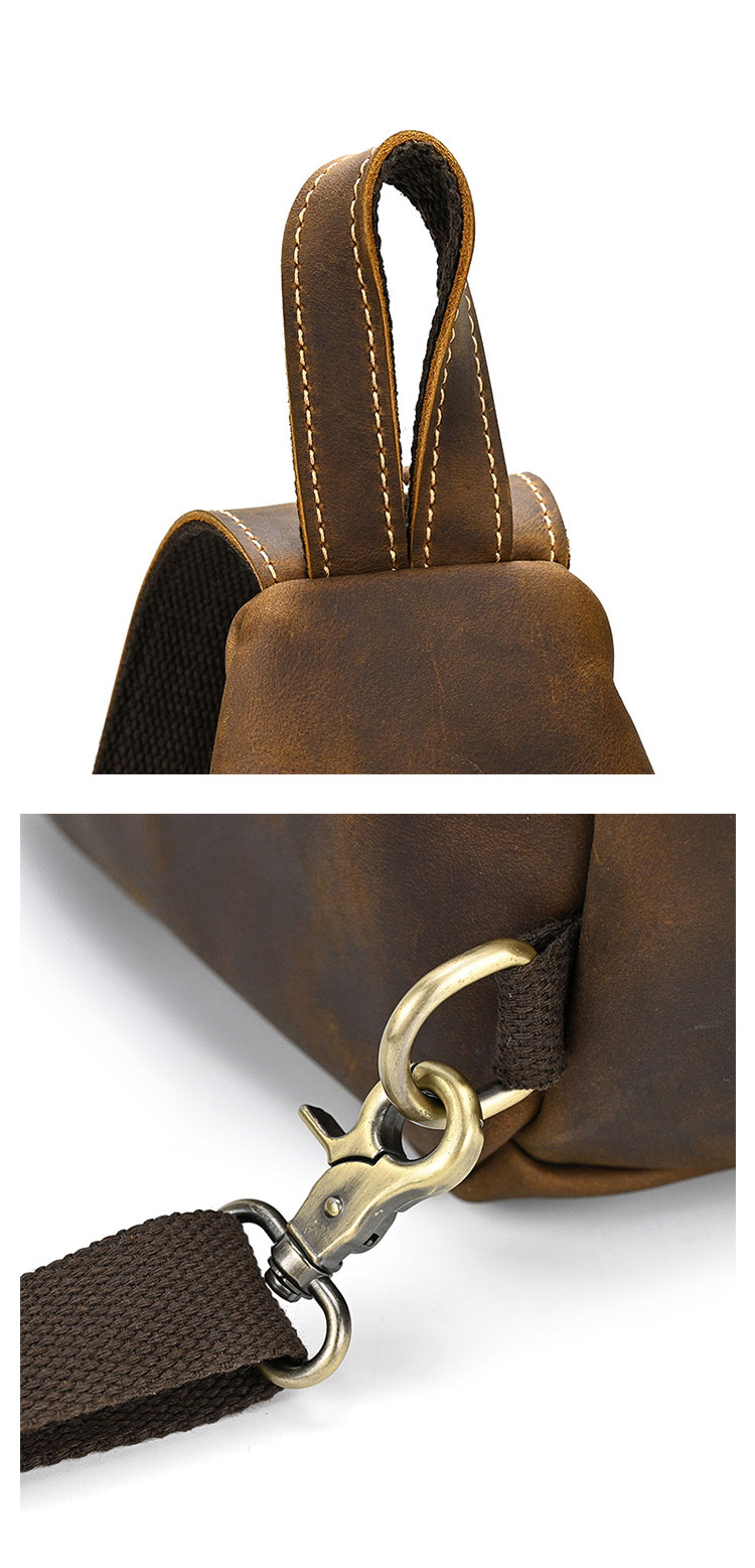 Whatna 天然 牛革 斜めがけ ボディバッグ ワンショルダー メンズ 本革 厚手 レザー5001-8