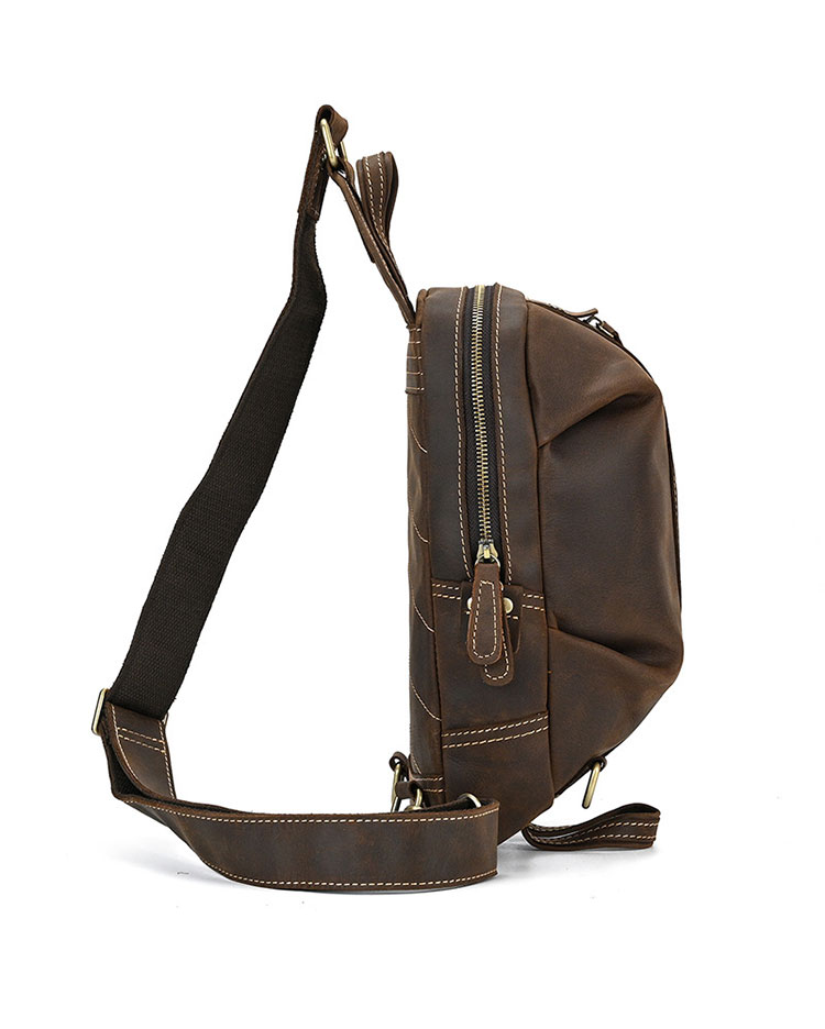 Whatna 天然 牛革 斜めがけ ボディバッグ ワンショルダー メンズ 本革 厚手 レザー9021-4