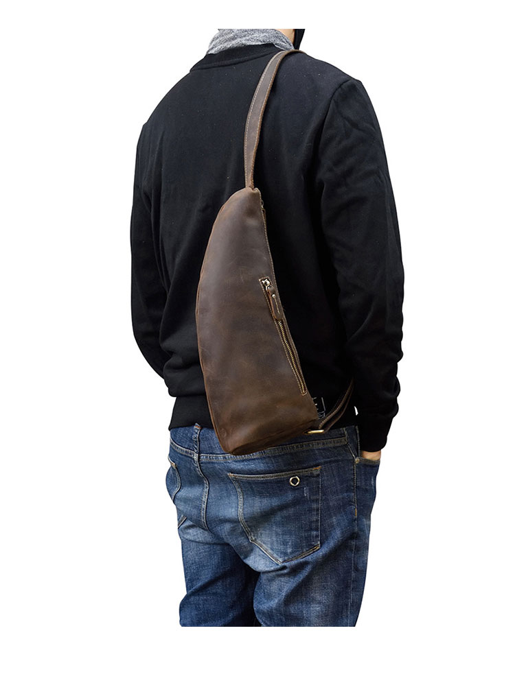 Whatna 天然牛 革 斜めがけ ボディバッグ ワンショルダー メンズ 本革 厚手 レザー9550-10