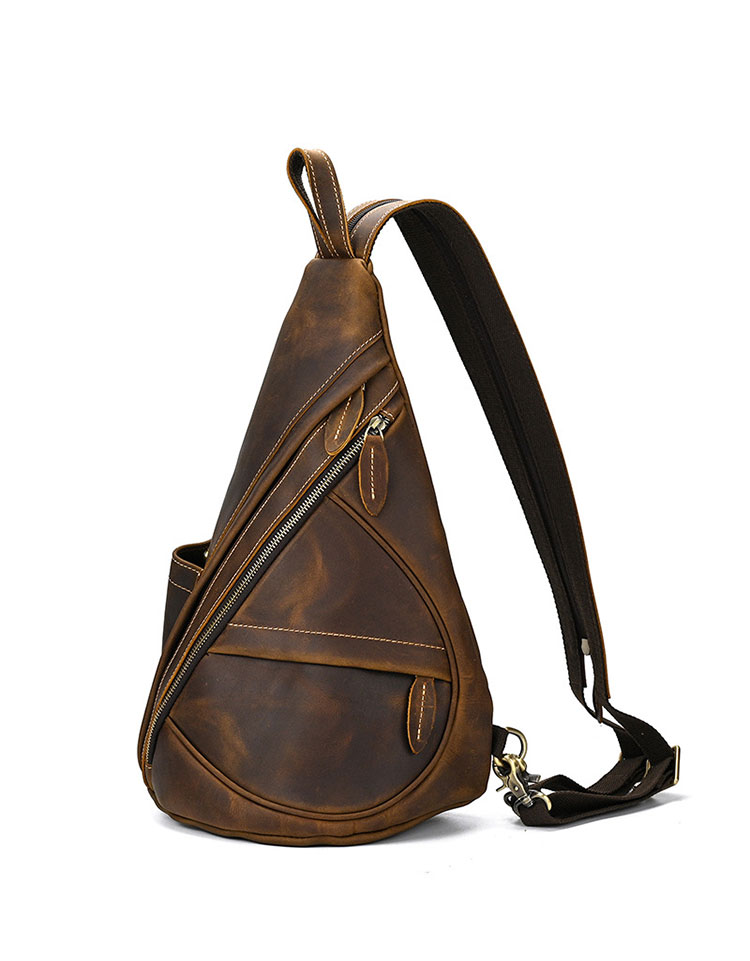 Whatna 天然 牛革 斜めがけ ボディバッグ ワンショルダー メンズ 本革 厚手 レザー5001-1