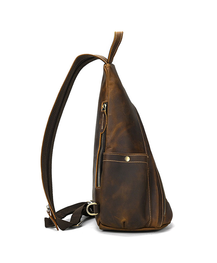 Whatna 天然 牛革 斜めがけ ボディバッグ ワンショルダー メンズ 本革 厚手 レザー5001-2