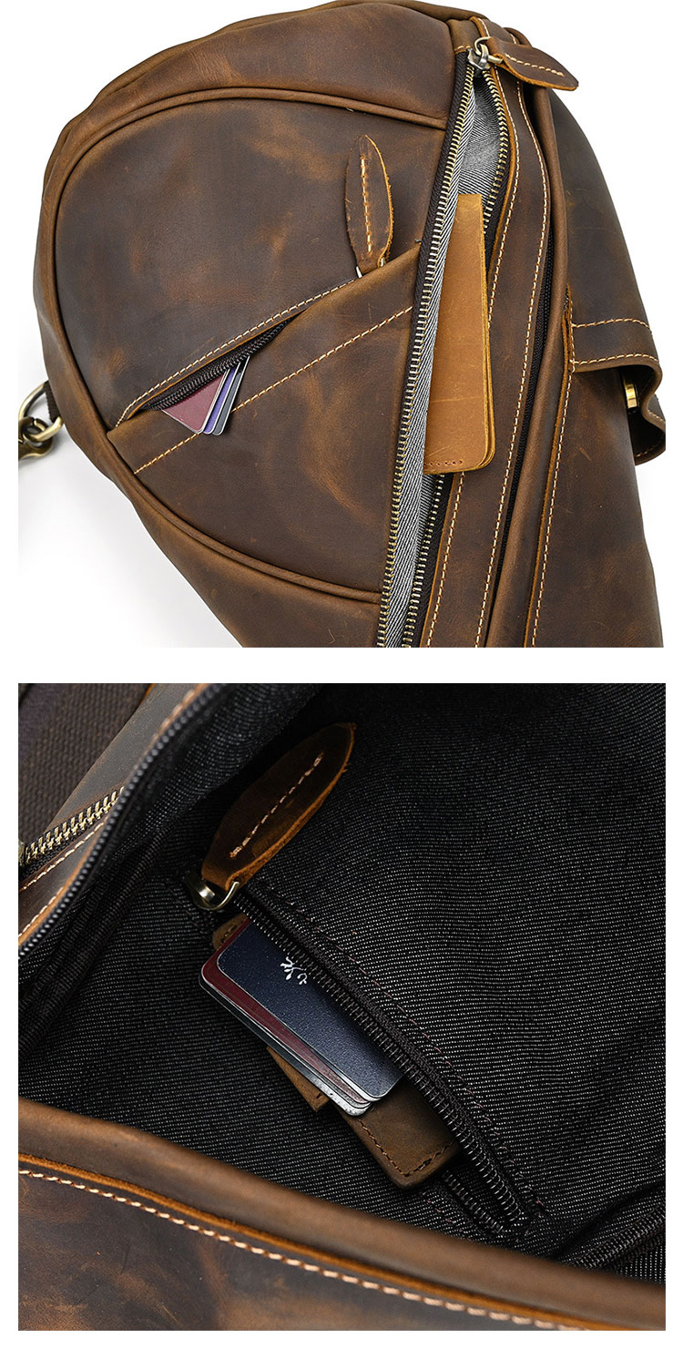 Whatna 天然 牛革 斜めがけ ボディバッグ ワンショルダー メンズ 本革 厚手 レザー5001-12