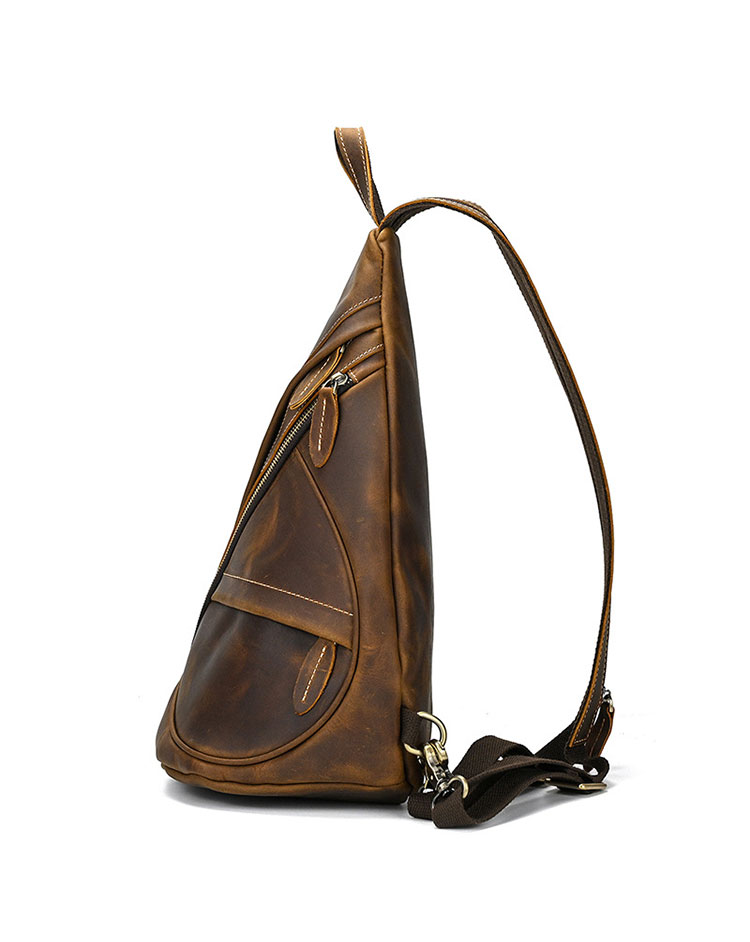 Whatna 天然 牛革 斜めがけ ボディバッグ ワンショルダー メンズ 本革 厚手 レザー5001-3