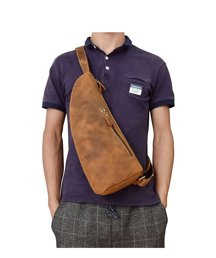 Whatna 天然牛 革 斜めがけ ボディバッグ ワンショルダー メンズ 本革 厚手 レザー9550-8