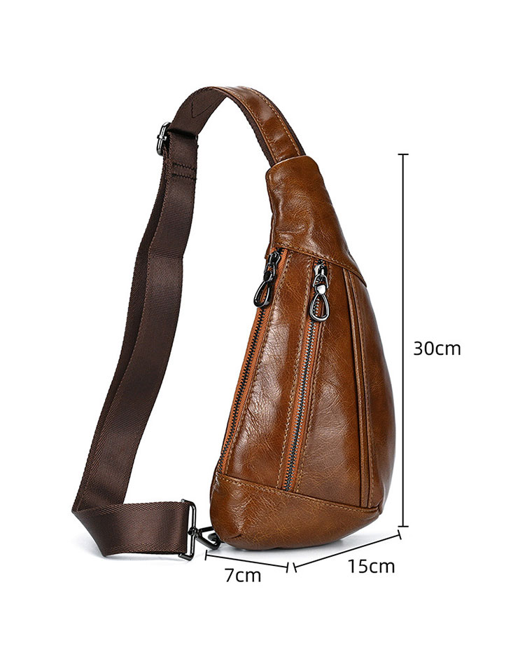 Whatna 天 然牛 革 斜めがけ ボディバッグ ワンショルダー メンズ 本革 厚手 レザー9050-1