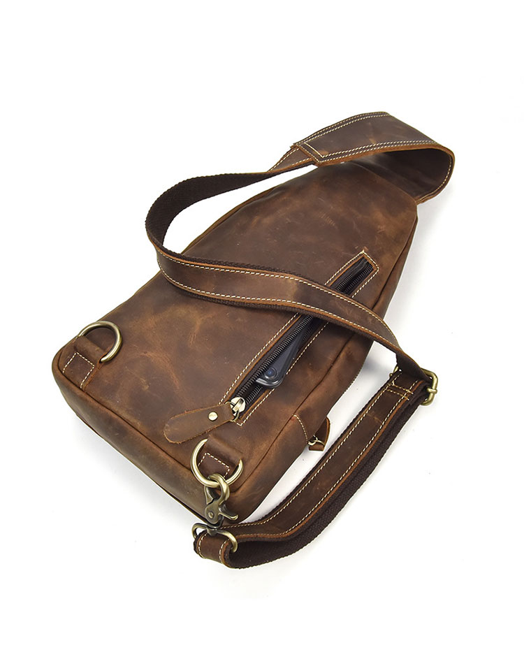 Whatna 天然牛 革 斜めがけ ボディバッグ ワンショルダー メンズ 本革 厚手 レザー Ipadmini収納可9340-6