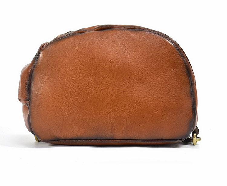 Whatna アンティーク風合い鞣し天 然牛 革 斜めがけ ボディバッグ ワンショルダー メンズ A4書類、15.6インチPC等収納可 左右付け替え可能 本革 厚手 レザー5001CS-6