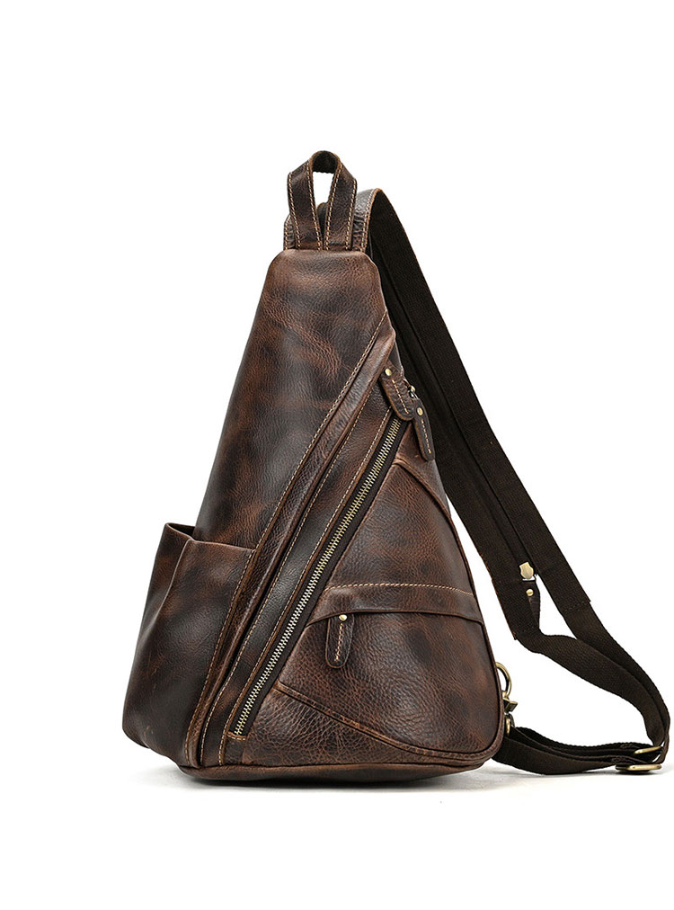 Whatna 天然牛 革 斜めがけ ボディバッグ ワンショルダー メンズ 本革 厚手 レザー5001KF-1