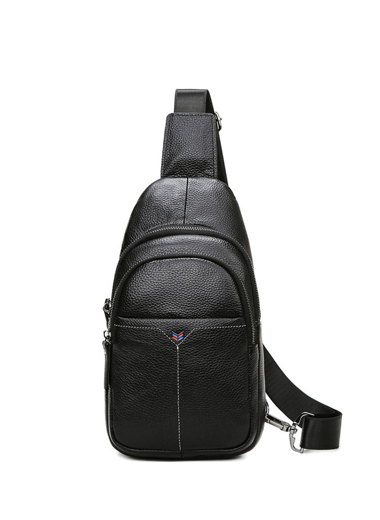 Whatna ショルダーバッグ メンズ 斜め掛け ボディーバッグ 肩掛け ワンショルダー バッグ 胸バッグ 左右付け替え可能 本革 厚手 レザー612-1