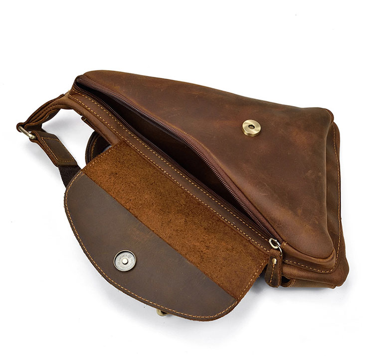 Whatna 天然 牛革 斜めがけ ボディバッグ ワンショルダー メンズ 本革 厚手 レザー9330-8