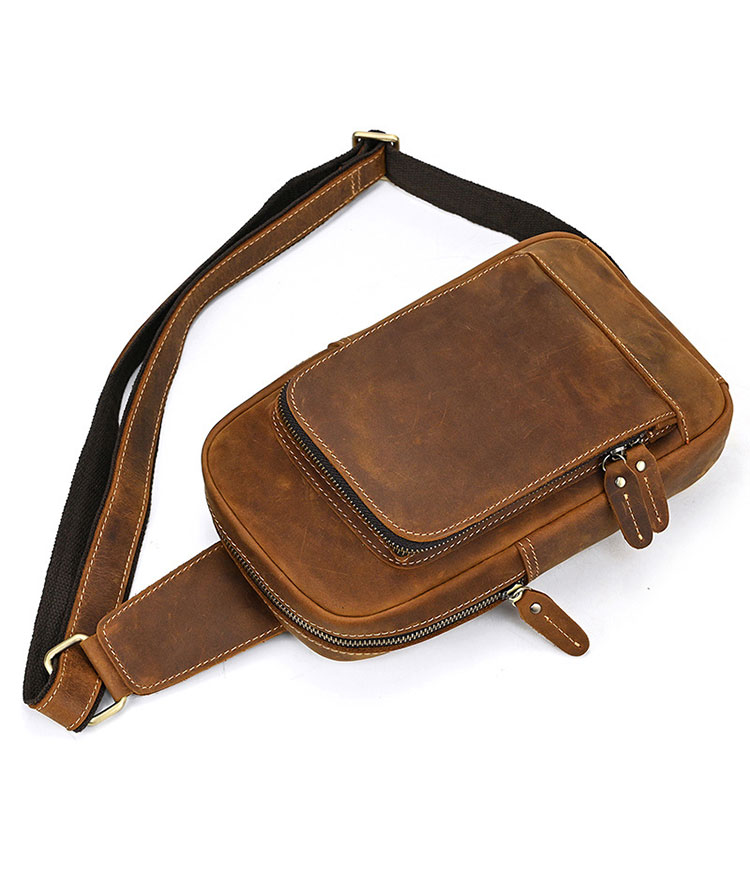 Whatna 天然 牛革 斜めがけ ボディバッグ ワンショルダー メンズ 本革 厚手 レザー9330-4