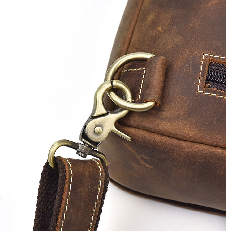 Whatna 天然牛 革 斜めがけ ボディバッグ ワンショルダー メンズ 本革 厚手 レザー Ipadmini収納可9340-10