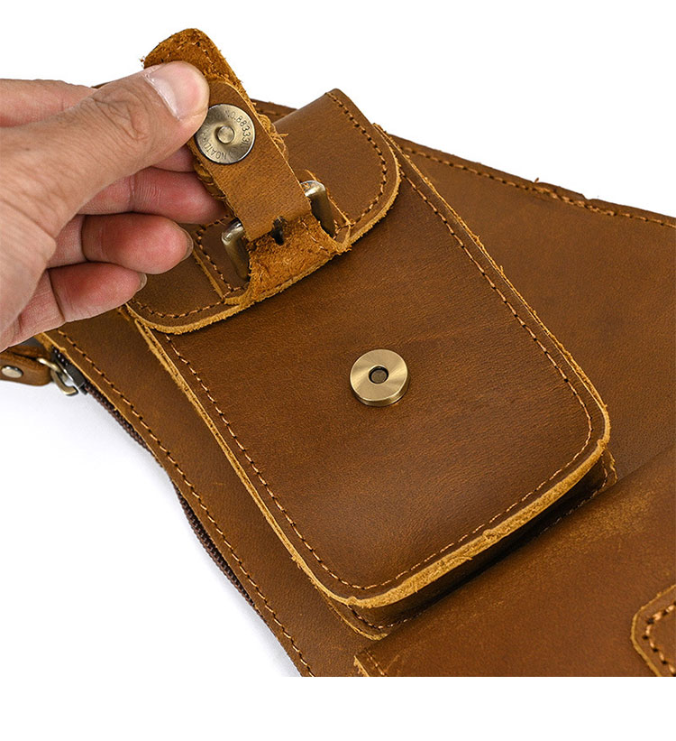 Whatna 天然牛 革 斜めがけ ボディバッグ ワンショルダー メンズ 本革 厚手 レザー Ipadmini収納可7165-14