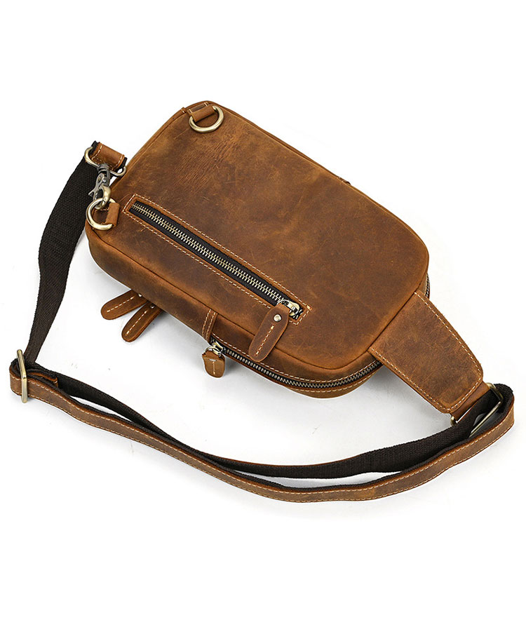 Whatna 天然 牛革 斜めがけ ボディバッグ ワンショルダー メンズ 本革 厚手 レザー9330-5