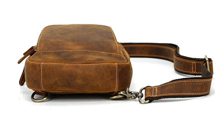 Whatna 天然 牛革 斜めがけ ボディバッグ ワンショルダー メンズ 本革 厚手 レザー9330-6