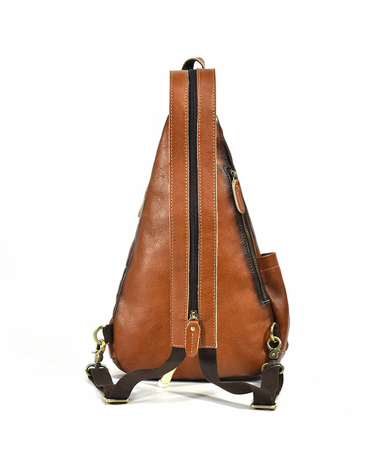 Whatna アンティーク風合い鞣し天 然牛 革 斜めがけ ボディバッグ ワンショルダー メンズ A4書類、15.6インチPC等収納可 左右付け替え可能 本革 厚手 レザー5001CS-4